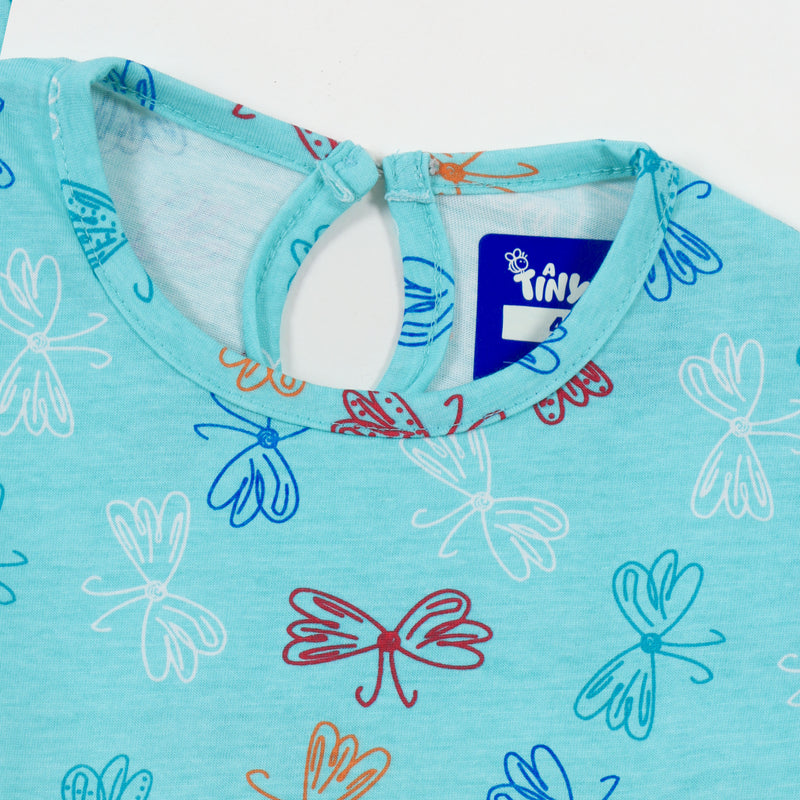 Aqua Butterfly Girls Frock cotton girls frock - image 4