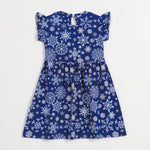 Navy Snowflake Girls Frock cotton girls frock - image 2