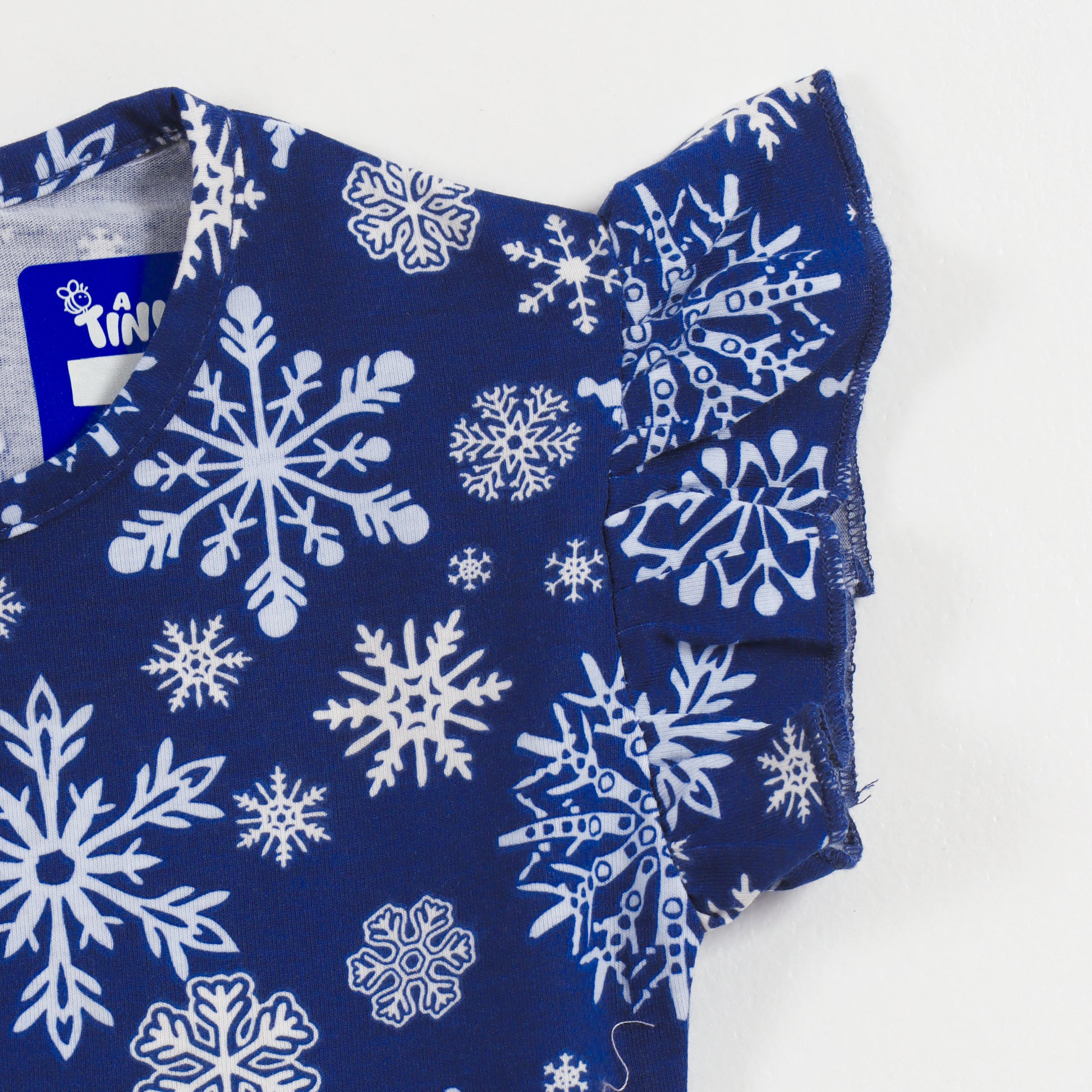 Navy Snowflake Girls Frock cotton girls frock - image 3