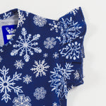 Navy Snowflake Girls Frock cotton girls frock - image 3