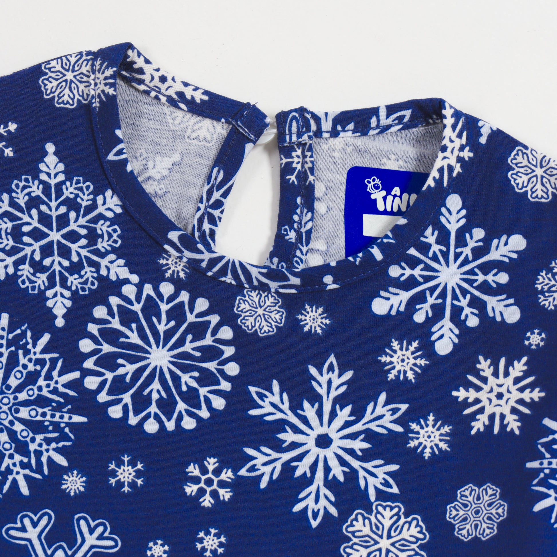 Navy Snowflake Girls Frock cotton girls frock - image 4