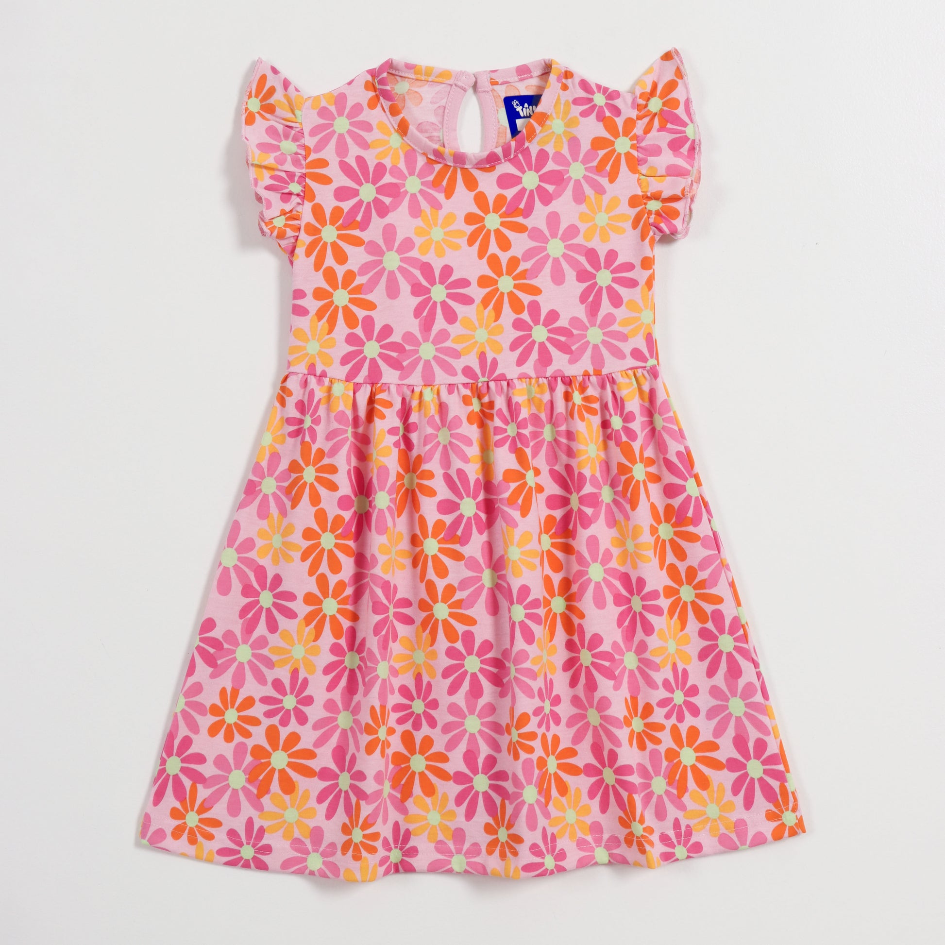 Pink Daisy Girls Frock cotton girls frock - image 1