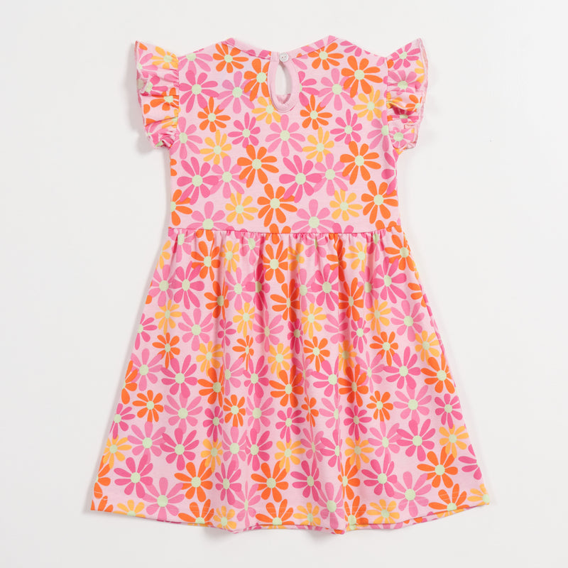 Pink Daisy Girls Frock cotton girls frock - image 2