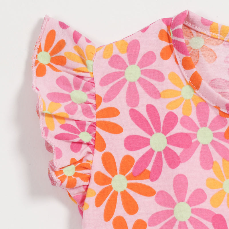 Pink Daisy Girls Frock cotton girls frock - image 5