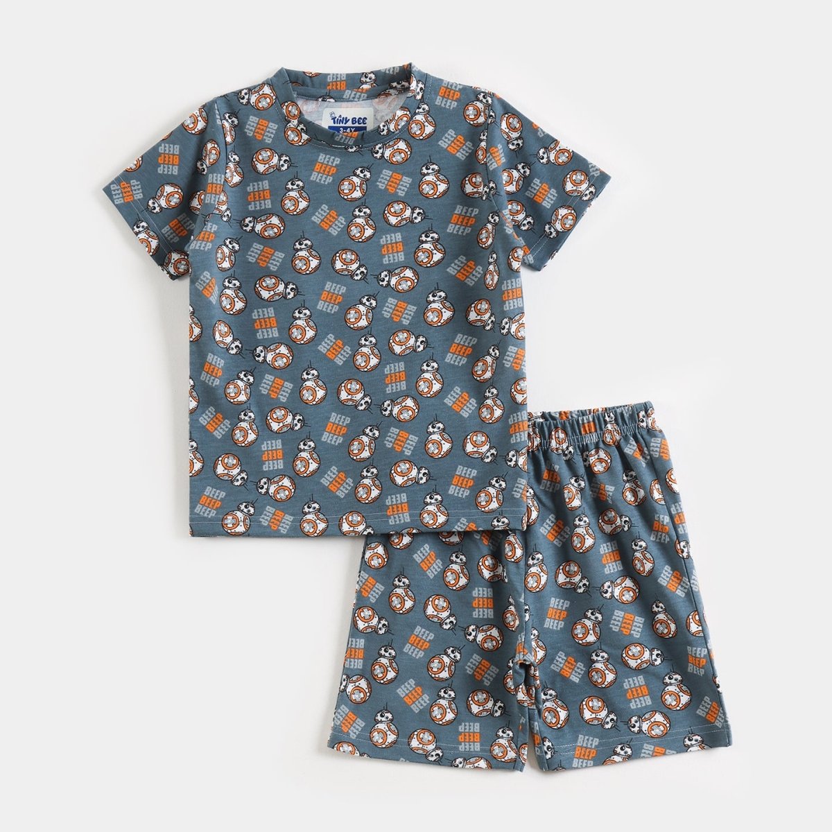 Beep Beep Go Shorts Set for kids ages 1-7 — front view | A Tiny Bee