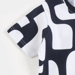 Black & White Abstract Shorts Set side view — unisex kids 1-7y | A Tiny Bee