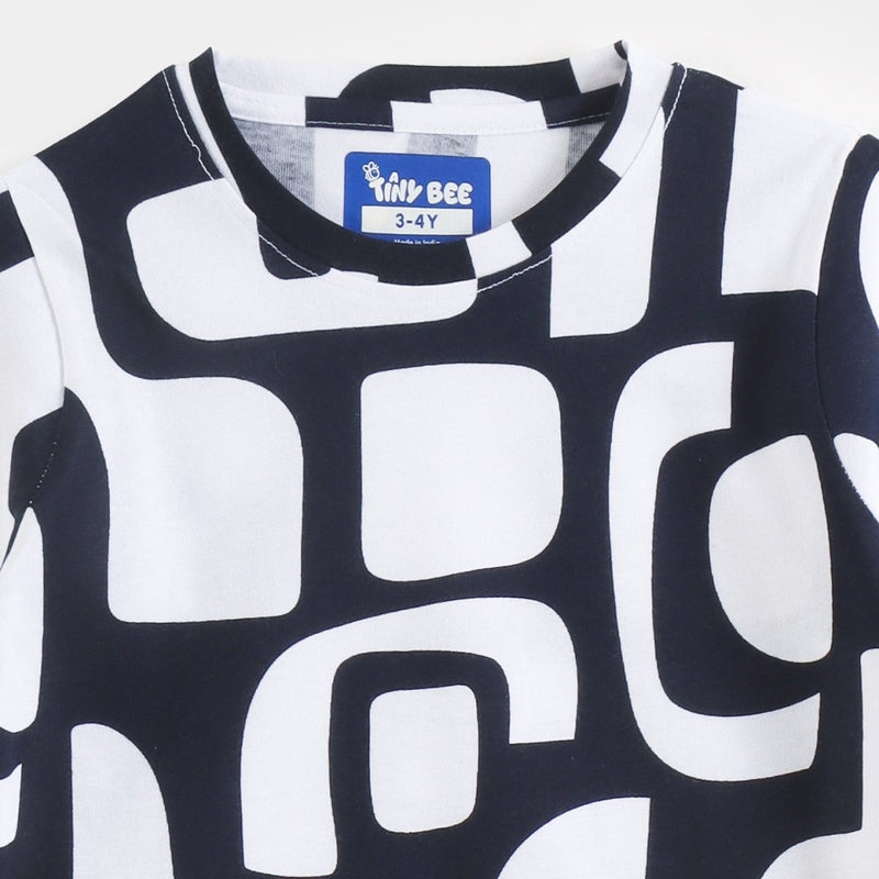 Black & White Abstract Shorts Set styled on child — A Tiny Bee kidswear