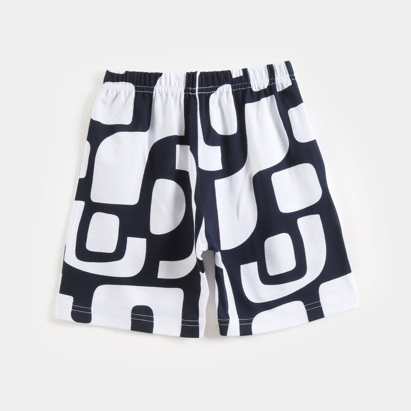 Black & White Abstract Shorts Set print detail — kids 1-7y | A Tiny Bee