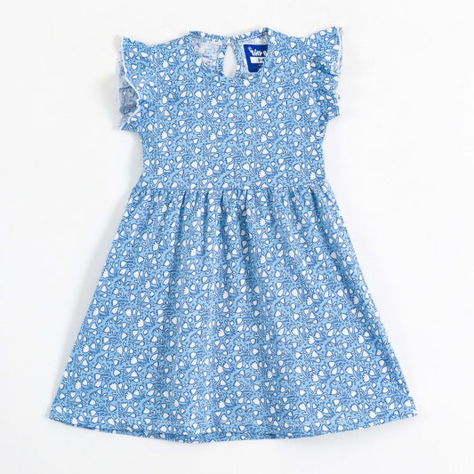 Blue Blossom Girls Dress - A Tiny Bee