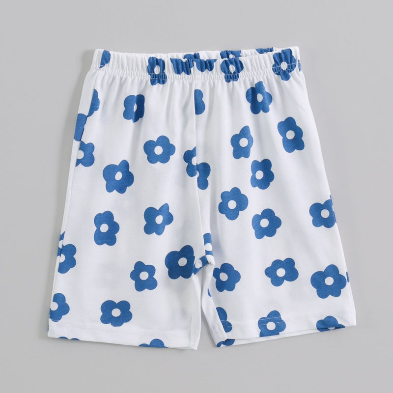 Blue Blossom Shorts Set styled on child — A Tiny Bee kidswear