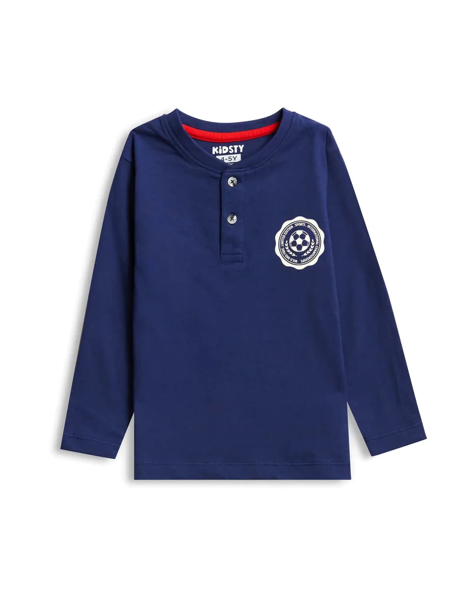 Blue Champion Boys Pajama Set Shorts Set print detail — kids 1-7y | A Tiny Bee