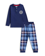 Blue Champion Boys Pajama Set Shorts Set for kids ages 1-7 — front view | A Tiny Bee