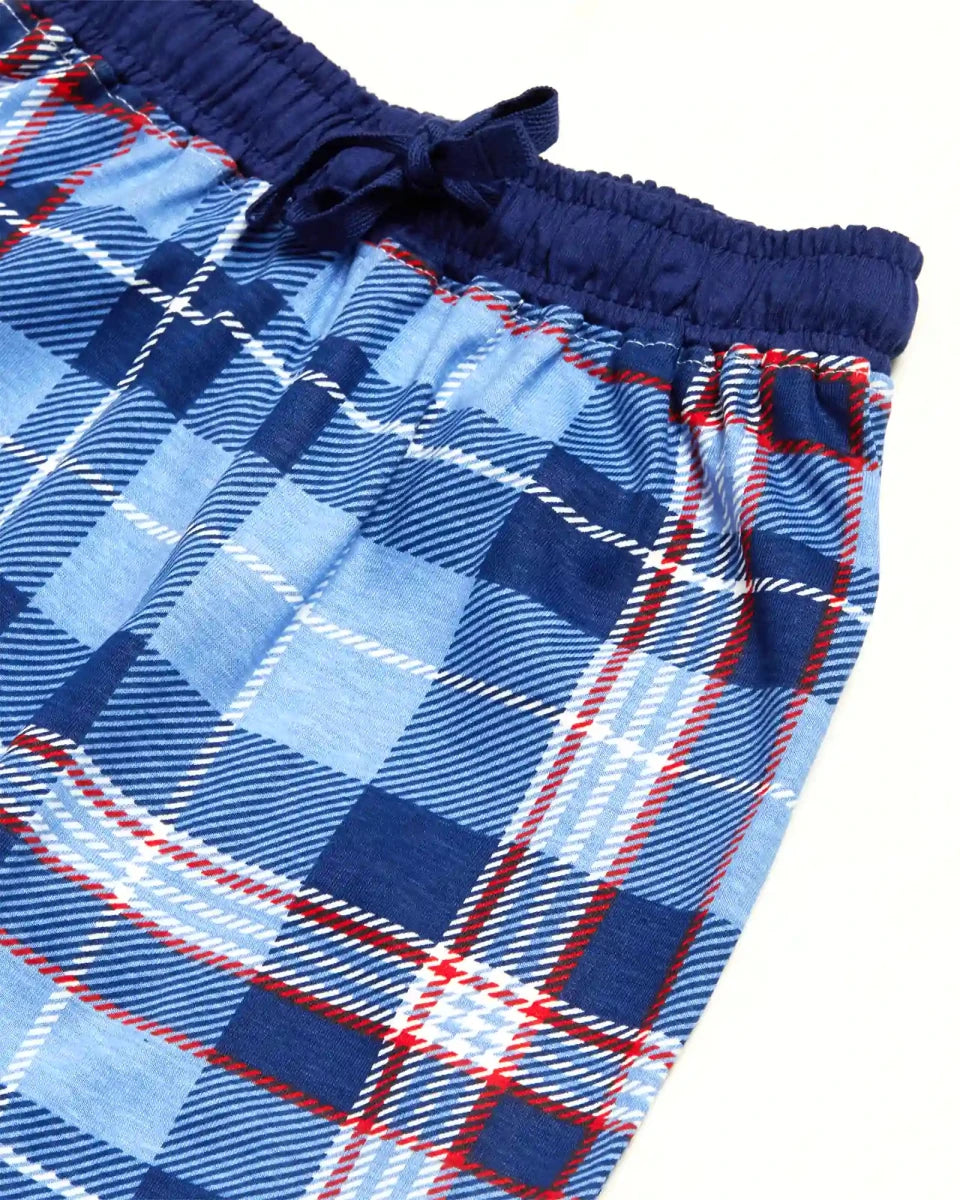 Blue Champion Boys Pajama Set Shorts Set side view — unisex kids 1-7y | A Tiny Bee