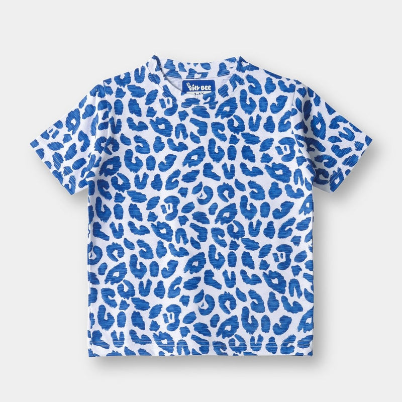 Blue Spots Shorts Set print detail — kids 1-7y | A Tiny Bee