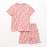 Blush Bunny Shorts Set unisex kidswear — back view | A Tiny Bee