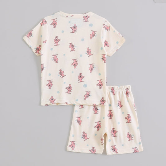 Bunny Pop Shorts Set unisex kidswear — back view | A Tiny Bee