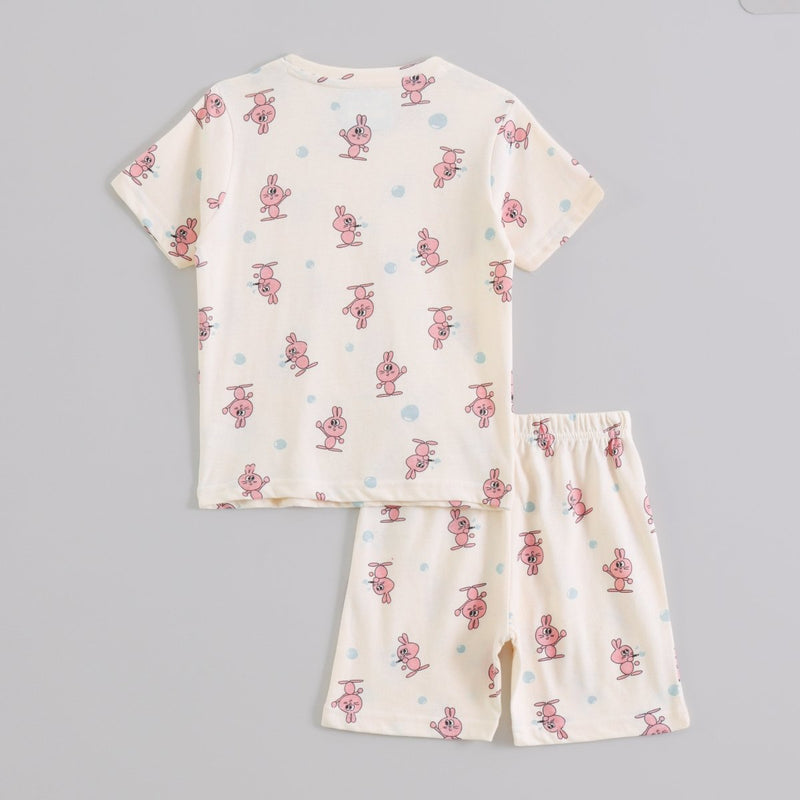 Bunny Pop Shorts Set unisex kidswear — back view | A Tiny Bee
