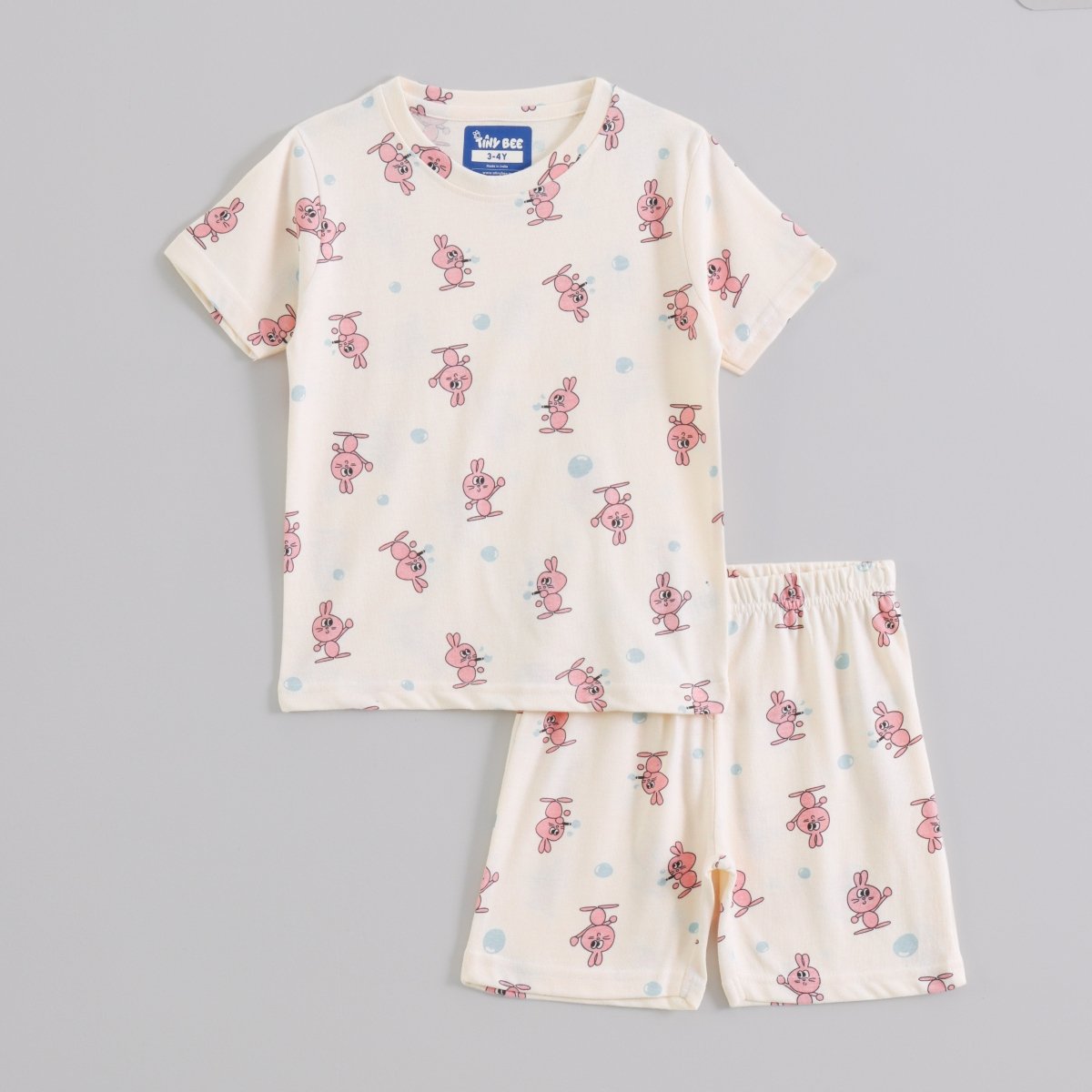 Bunny Pop Shorts Set for kids ages 1-7 — front view | A Tiny Bee