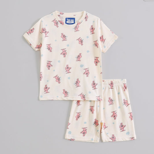 Bunny Pop Shorts Set for kids ages 1-7 — front view | A Tiny Bee