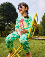 Busy Bee Girls Pajama Set Shorts Set unisex kidswear — back view | A Tiny Bee