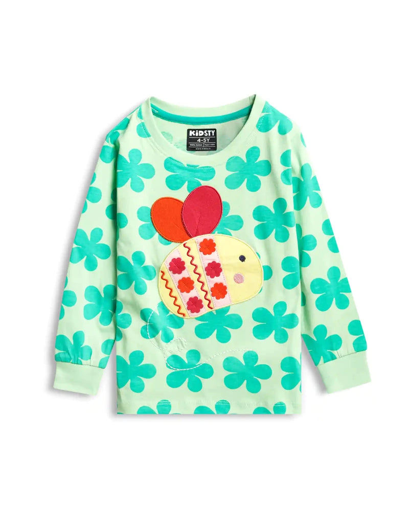 Busy Bee Girls Pajama Set Shorts Set styled on child — A Tiny Bee kidswear