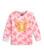 Butterfly Girls Pajama Set Shorts Set print detail — kids 1-7y | A Tiny Bee
