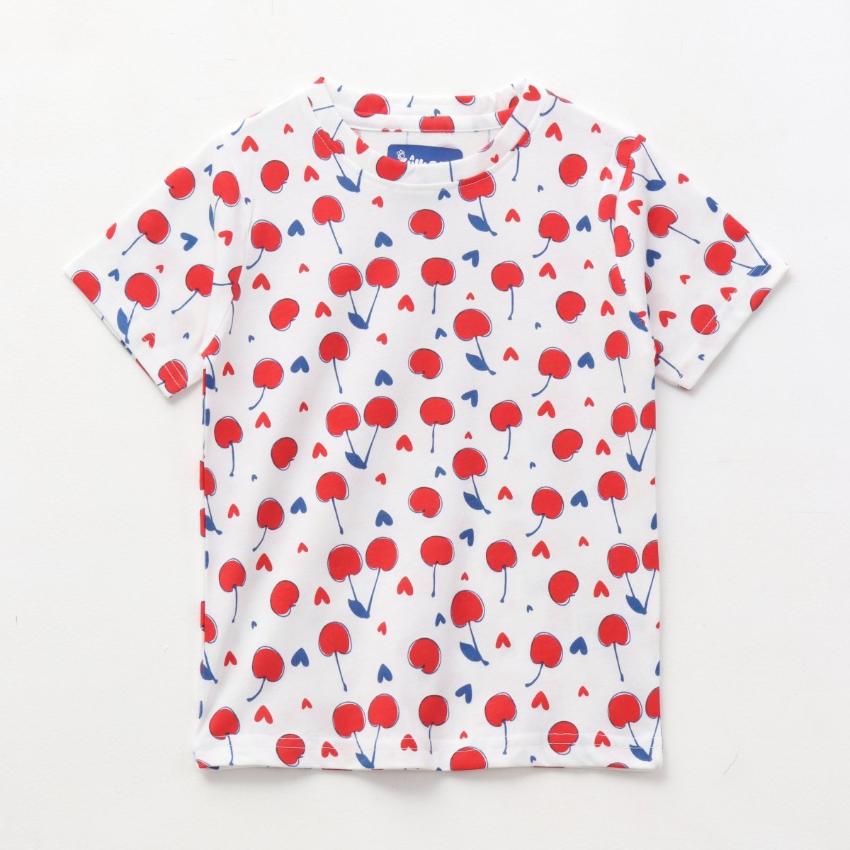Cherry Pop Shorts Set print detail — kids 1-7y | A Tiny Bee