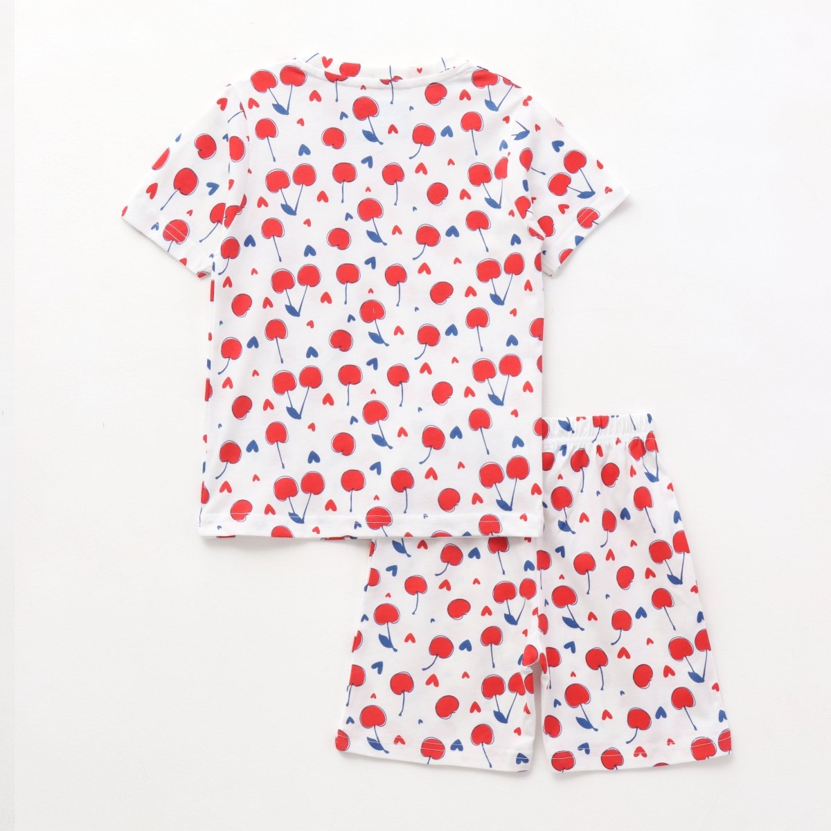 Cherry Pop Shorts Set unisex kidswear — back view | A Tiny Bee