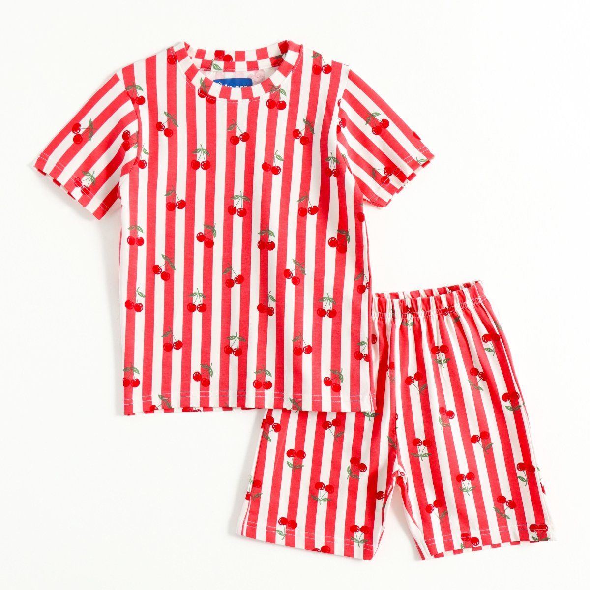 Cherry Stripe Shorts Set (Unisex) - A Tiny Bee