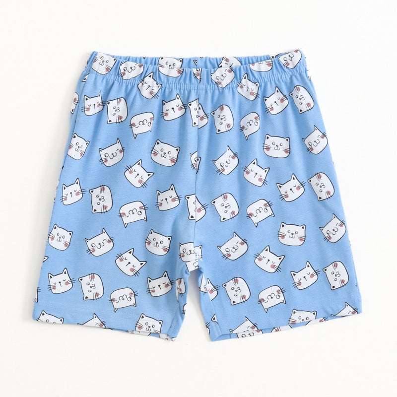 Cloud Puff Shorts Set elastic-waist shorts — front view | A Tiny Bee