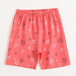 Coral Flutter Shorts Set elastic-waist shorts — front view | A Tiny Bee