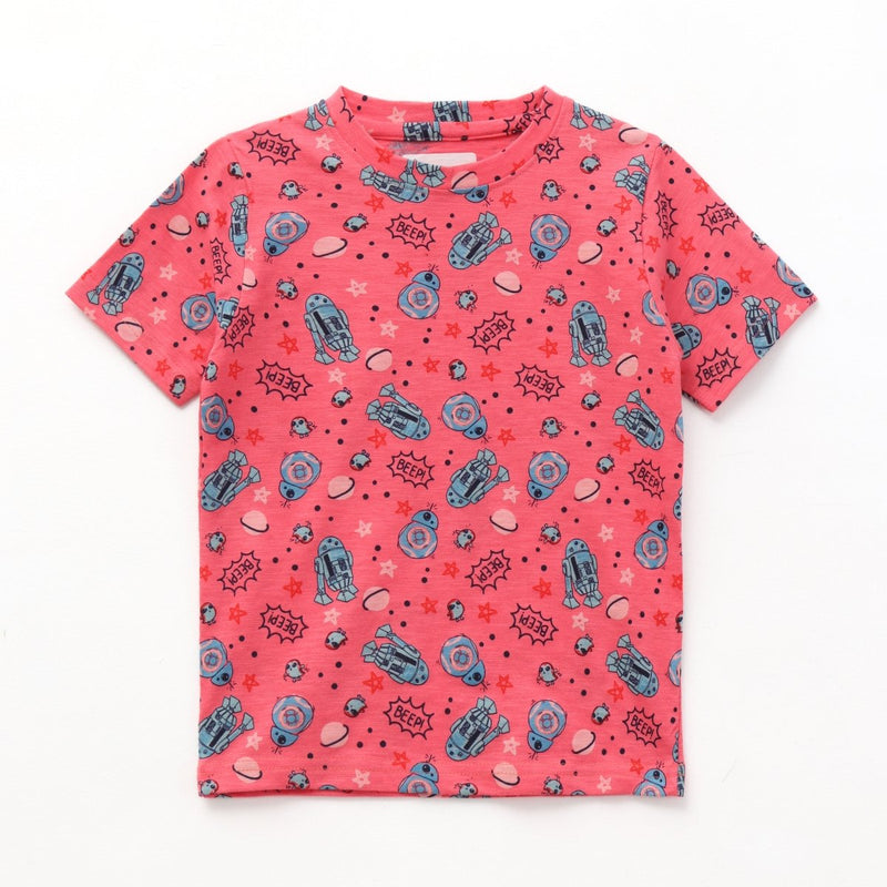 Cosmic Explorer Shorts Set print detail — kids 1-7y | A Tiny Bee