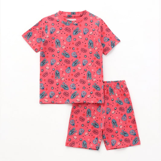 Cosmic Explorer Shorts Set for kids ages 1-7 — front view | A Tiny Bee