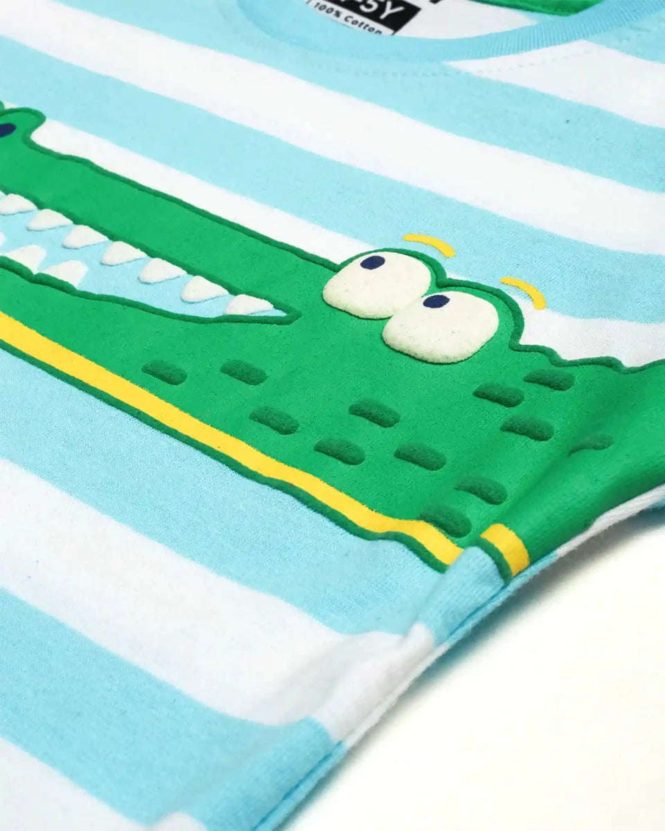 Croc Buddy Boys Pajama Set Shorts Set unisex kidswear — back view | A Tiny Bee