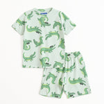 Croc Parade Shorts Set unisex kids shorts set — front flatlay | A Tiny Bee