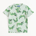 Croc Parade Shorts Set short-sleeve T-shirt — front view | A Tiny Bee
