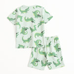 Croc Parade Shorts Set unisex kids shorts set — back flatlay | A Tiny Bee