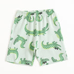 Croc Parade Shorts Set elastic-waist shorts — front view | A Tiny Bee
