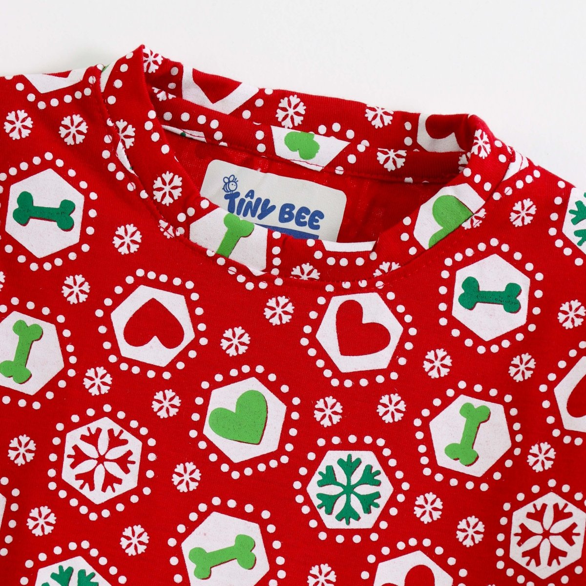 Cute Heart Shorts Set fabric and fit close-up | A Tiny Bee