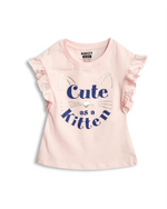Cute Kitten Girls Shorts Set print detail — kids 1-7y | A Tiny Bee