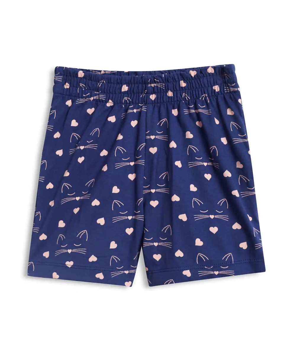 Cute Kitten Girls Shorts Set styled on child — A Tiny Bee kidswear
