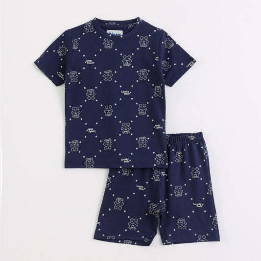 Cute Teddy Shorts Set for kids ages 1-7 — front view | A Tiny Bee
