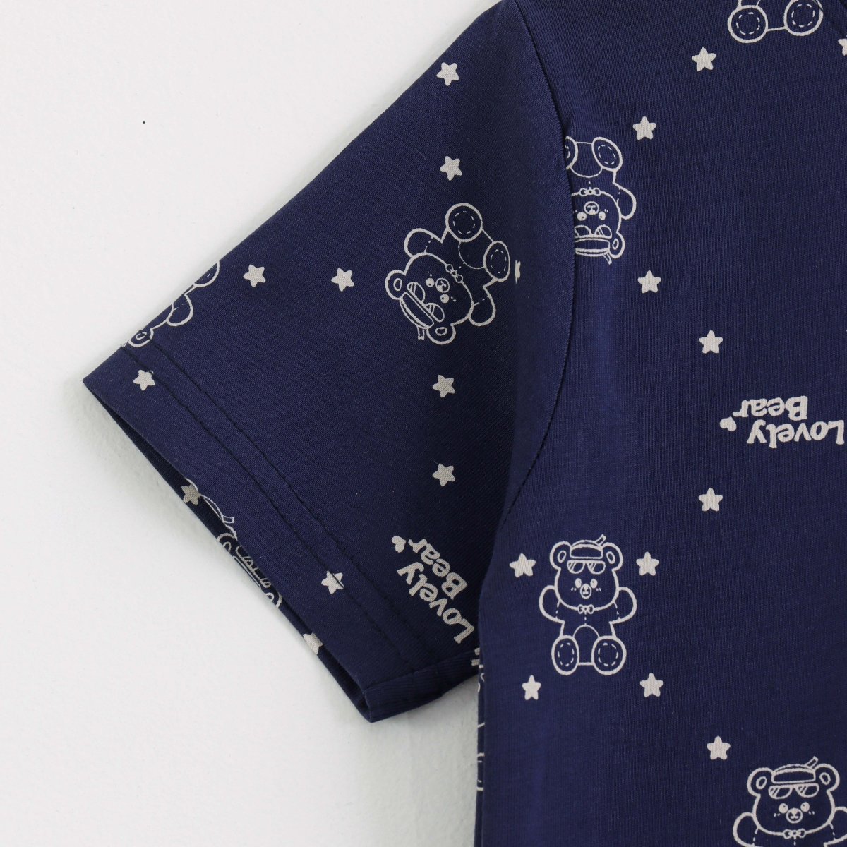 Cute Teddy Shorts Set side view — unisex kids 1-7y | A Tiny Bee