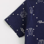 Cute Teddy Shorts Set side view — unisex kids 1-7y | A Tiny Bee