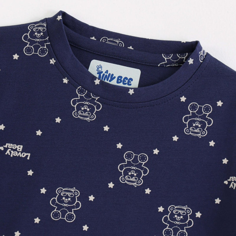 Cute Teddy Shorts Set fabric and fit close-up | A Tiny Bee