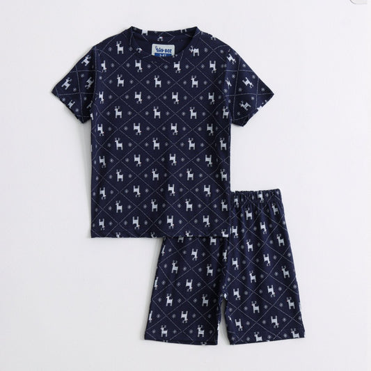Deer Graphic Shorts Set for kids ages 1-7 — front view | A Tiny Bee