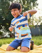 Dino Buddy Boys Shorts Set color detail | A Tiny Bee kidswear