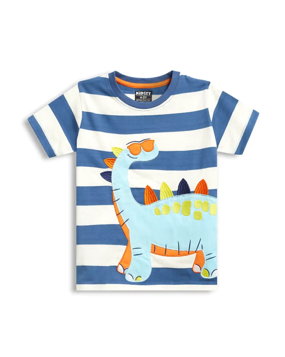 Dino Buddy Boys Shorts Set print detail — kids 1-7y | A Tiny Bee