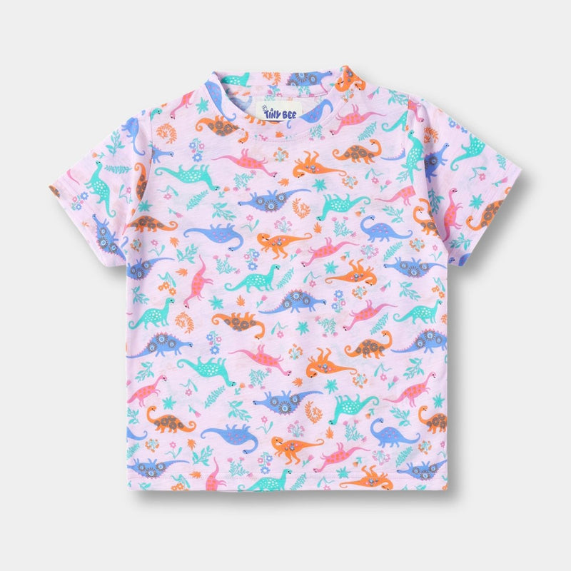 Dino Dreams Shorts Set unisex kidswear — back view | A Tiny Bee