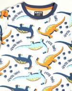 Dino World Boys Shorts Set fabric and fit close-up | A Tiny Bee